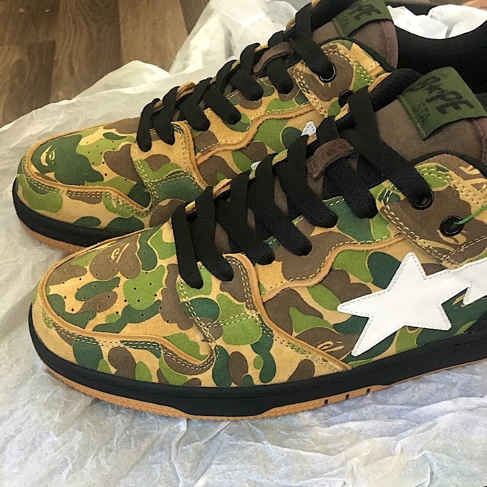 (Sold) A bathing ape sk8sta abc camo green